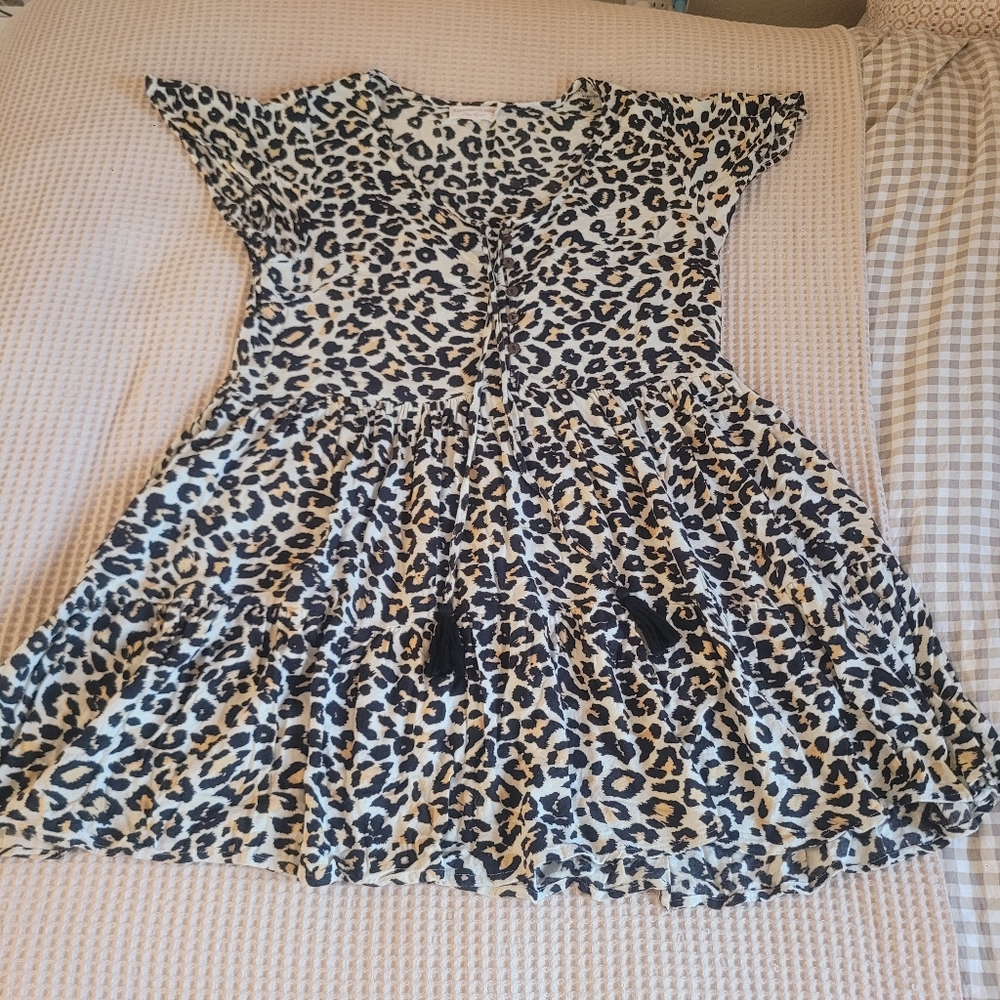 Cheetah Print Oversized Mini Dress